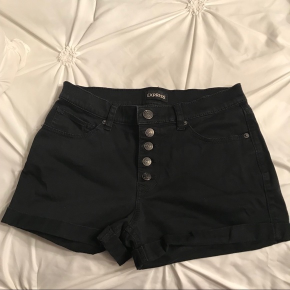 high waisted button shorts